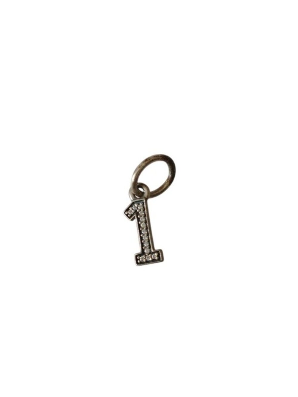 Pandora Sterling Silver Number 1 Clear Cubic Zirconia Charm - 791339CZ - Picture 2 of 3